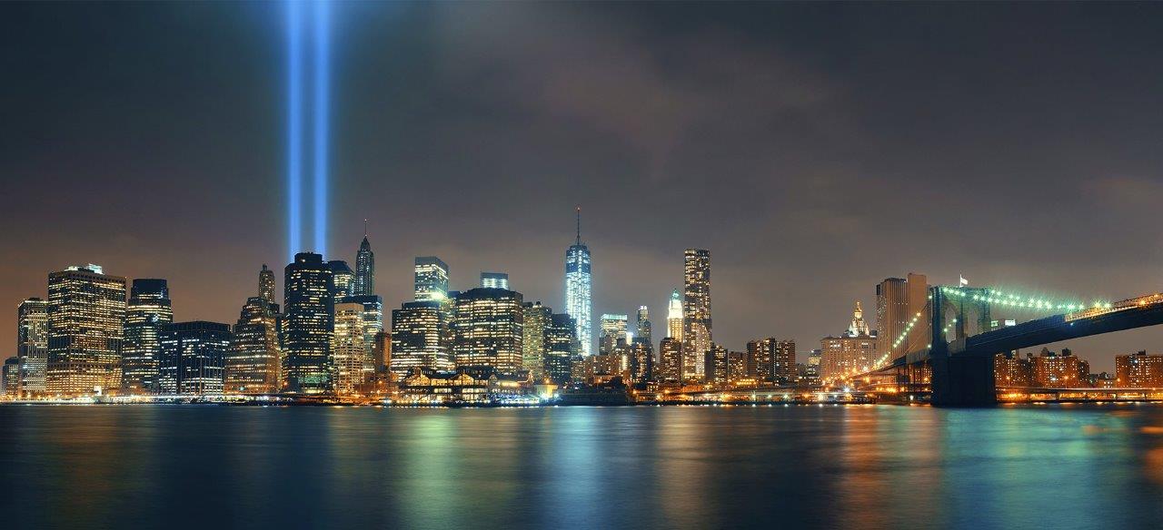 An image of the New York cityscape at night.