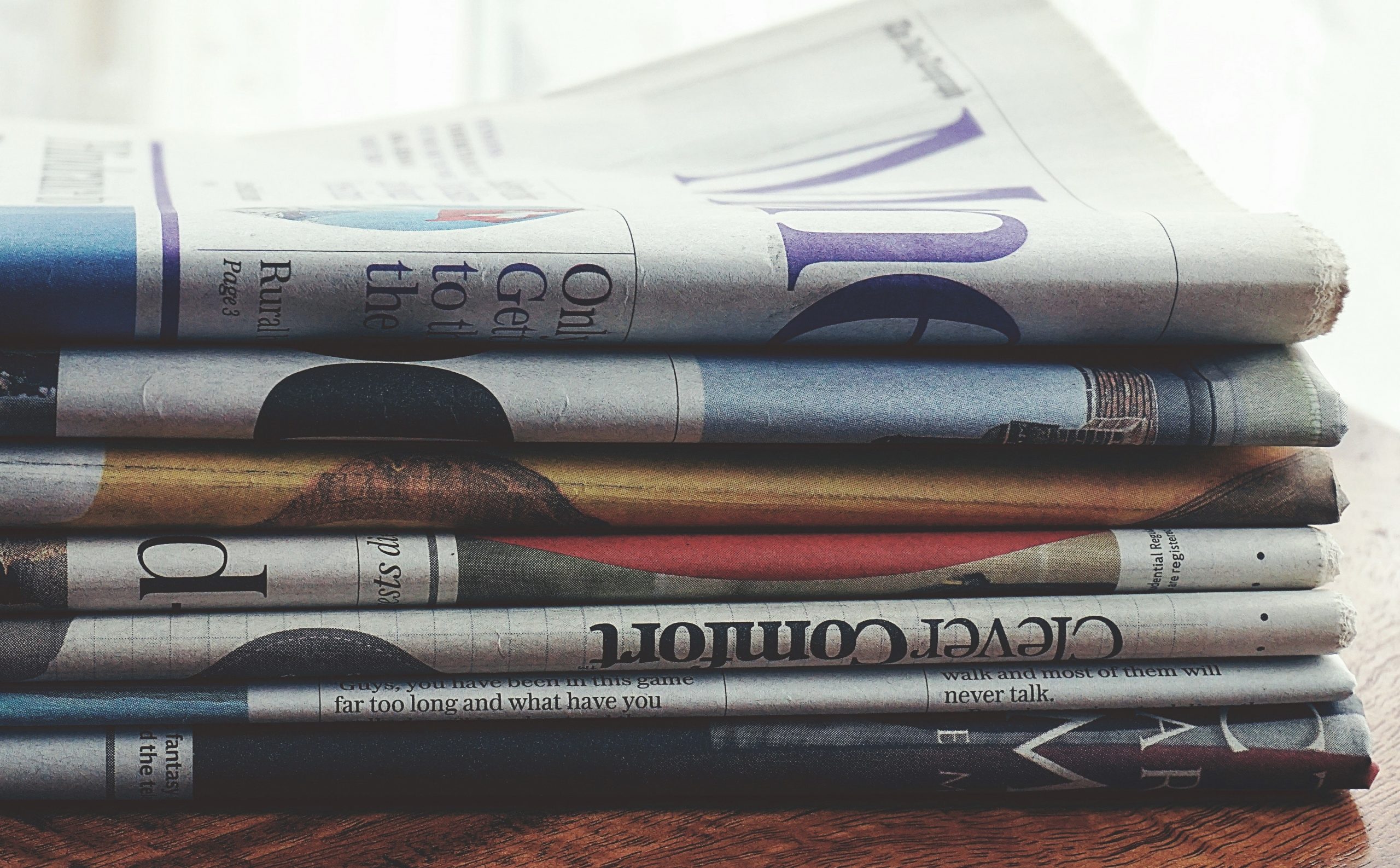 stack of newspapers